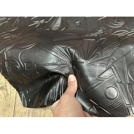 Peau de cuir de mouton grain sovietico marron ébène - maroquinerie - ameublement - Cuir en Stock