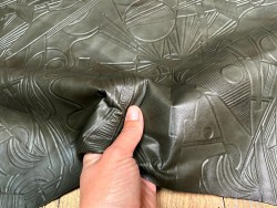 Peau de cuir d'agneau grain sovietico vert bouteille - maroquinerie - ameublement - Cuir en Stock
