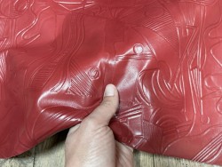 Peau de cuir d'agneau grain sovietico rouge pourpre - maroquinerie - Cuir en Stock