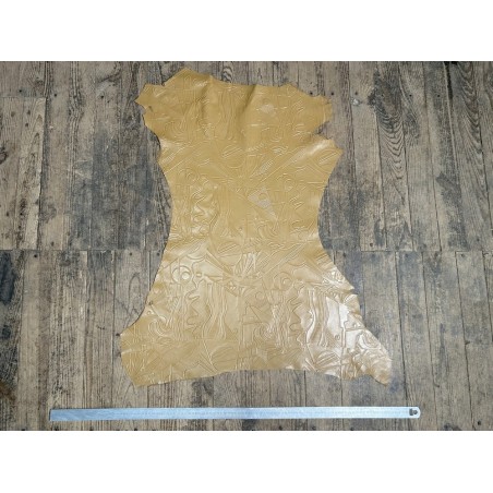 Peau de cuir d'agneau grain sovietico beige sable - maroquinerie - Cuir en Stock