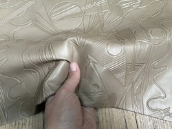 Peau de cuir d'agneau grain sovietico greige - maroquinerie - Cuir en Stock