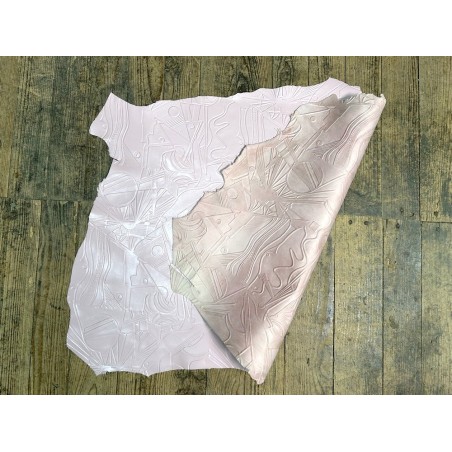Peau de cuir de chèvre grain sovietico rose pastel - maroquinerie - Cuir en Stock