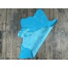 Peau de cuir de chèvre grain sovietico bleu turquoise - maroquinerie - Cuir en Stock
