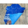 Peau de cuir de chèvre grain sovietico bleu cyan - maroquinerie - Cuir en Stock