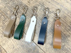 Porte clés fin en cuir avec petit mousqueton - 5 coloris - idée cadeau - goodies - Cuirenstock