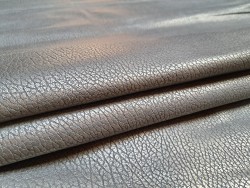 Peau de cuir de porc métallisé argent - Gris - Cuirenstock