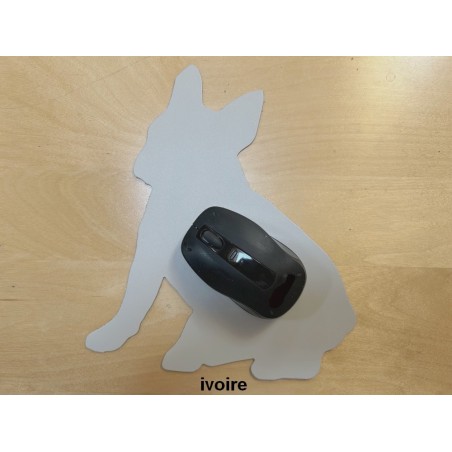 Tapis de souris en cuir véritable - Bouledogue - idée cadeau - Cuir en Stock