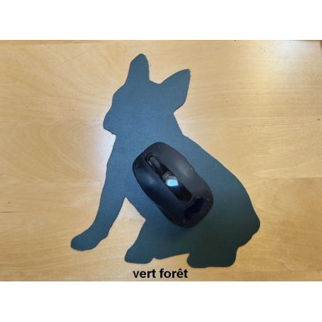 Tapis de souris en cuir véritable - Bouledogue - idée cadeau - Cuir en Stock