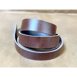 Bande de cuir - double croupon - Pullup Noisette - anse de sac - lanière - Cuir en Stock