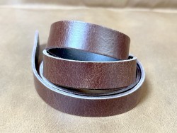 Bande de cuir - double croupon - Pullup Noisette - anse de sac - lanière - Cuir en Stock