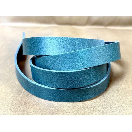 Bande de cuir - double croupon - Pullup VERT - anse de sac - lanière - Cuir en Stock