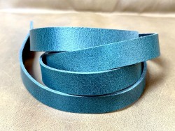 Bande de cuir - double croupon - Pullup VERT - anse de sac - lanière - Cuir en Stock