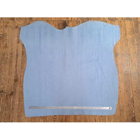 Peau de veau velours tresse épi - bleu ciel - cuir en stock