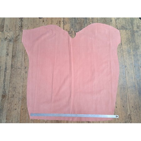 Peau de veau velours effet perforé - rose pastel- cuir en stock