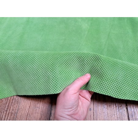peau de veau velours - vert clair - maroquinerie - ameublement - cuirenstock