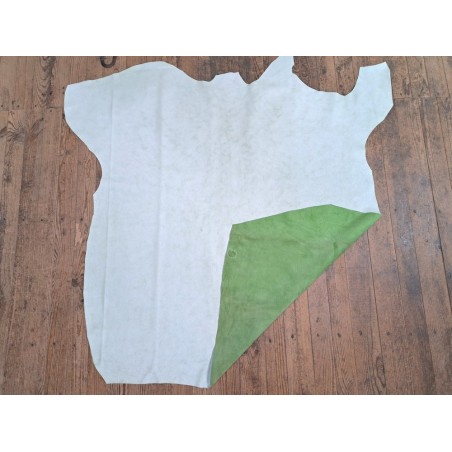 Peau de veau velours vintage - vert clair - Cuir en Stock