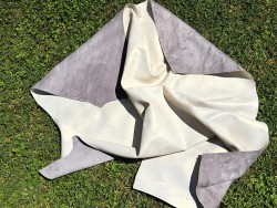 Peau de veau velours vintage nacrée - gris - cuir en stock