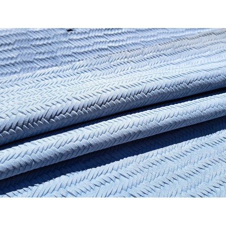 Peau de veau velours tresse épi - bleu ciel - cuir en stock