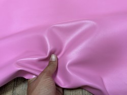 Peau de cuir d'agneau lisse rose chamallow - Cuir en Stock
