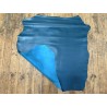 Peau de cuir d'agneau lisse bleu canard - Cuir en Stock
