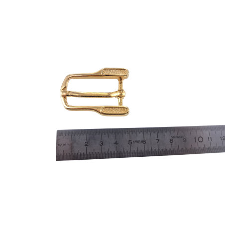 Boucle de ceinture demi-rond - laiton - 15 mm - bouclerie - accessoire - Cuir en Stock