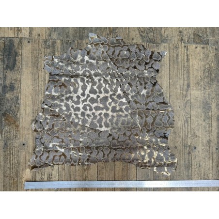 Peau de cuir de chèvre métallisé grain fantaisie -  maroquinerie - Cuir en Stock