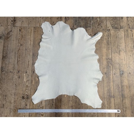 Peau de cuir de mouton crispé - blanc chantilly- maroquinerie ou vêtement - Cuirenstock