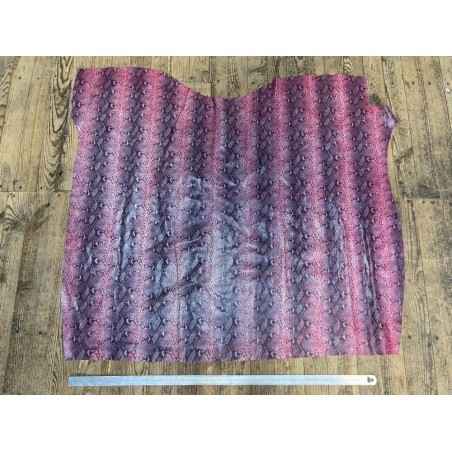 Peau de veau velours serpent - rose - maroquinerie - cuirenstock