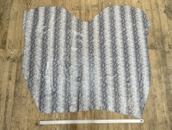Peau de veau velours serpent - gris - maroquinerie - cuirenstock