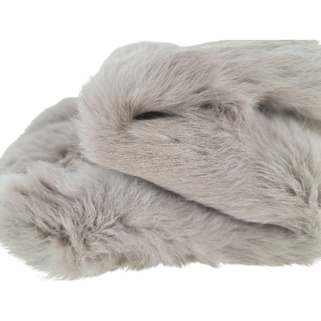 Peau de lapin en poil - Lin- Cuir en Stock