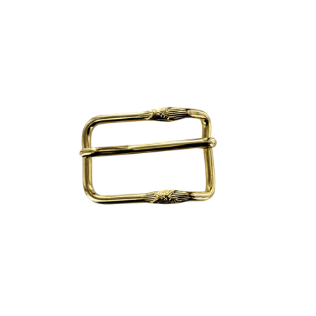 Boucle rectangulaire motif croix - laiton - 20 mm - ceinture - bouclerie - accessoires - cuir en stock