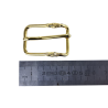 Boucle rectangulaire motif croix - laiton - 20 mm - ceinture - bouclerie - accessoires - Cuir en stock