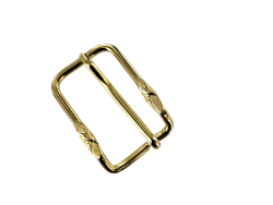 Boucle rectangulaire motif croix - laiton - 20 mm - ceinture - bouclerie - accessoires - cuirenstock