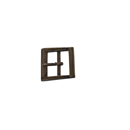 Petite boucle de ceinture trapèze - bronze - 15 mm - Cuir en Stock