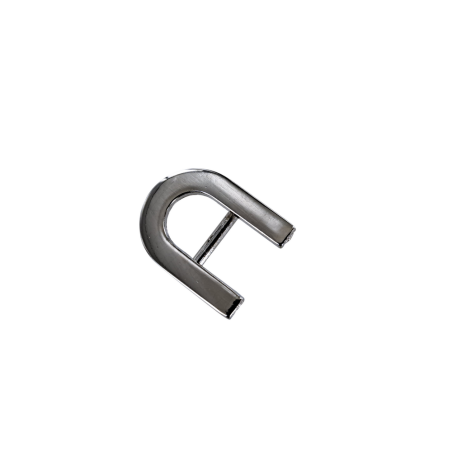 Petite boucle de ceinture arrondie à crochet - nickelé - 15 mm - Cuir en stock