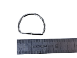 Anneau demi-ronds nickelé - 30mm - anneau brisé - Cuirenstock