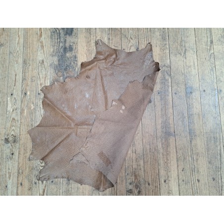 peau de cuir d'émeu - brun kaki - maroquinerie - vêtement - cuir en stock