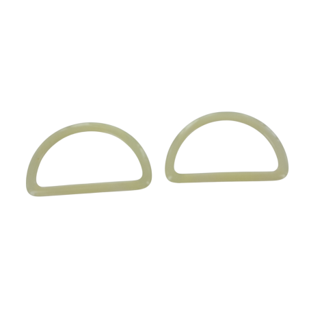 grands passants rectangulaire en plastique - beige - 45mm - Cuir en Stock