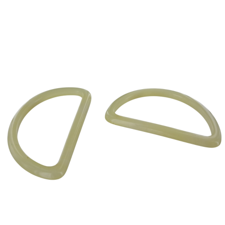 grands passants rectangulaire en plastique - beige - 45mm - Cuir en Stock