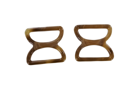 doubles anneaux demi-ronds en plastique - brun - 30mm - Cuir en stock
