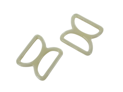 doubles anneaux demi-ronds en plastique - beige - 30mm - Cuir en Stock