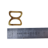 doubles anneaux demi-ronds en plastique - brun - 20mm - Cuir en Stock