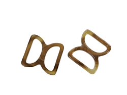 doubles anneaux demi-ronds en plastique - brun - 20mm - Cuir en Stock