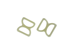 doubles anneaux demi-ronds en plastique - beige - 20mm - Cuir en stock