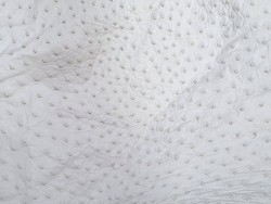 Peau de cuir d'autruche blanc poudré - picots luxe - Cuir en stock