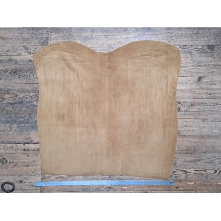 Peau de veau velours - brun clair - maroquinerie - ameublement - Cuir en stock