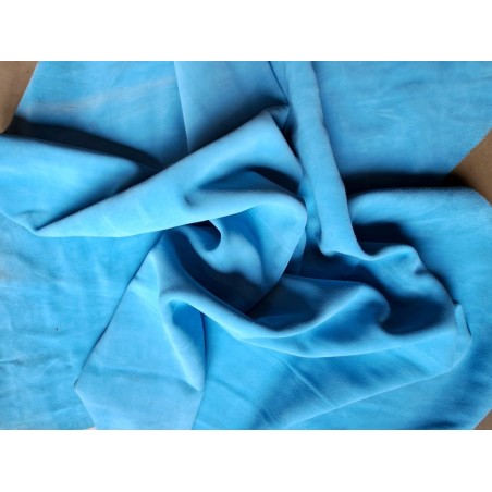Peau de veau velours bleu - maroquinerie - ameublement - Cuir en Stock