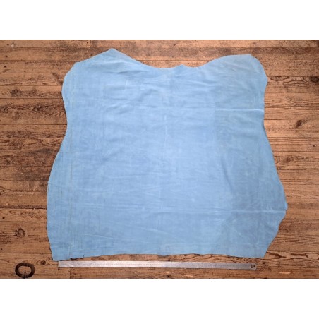 Peau de veau velours bleu - maroquinerie - ameublement - Cuir en stock