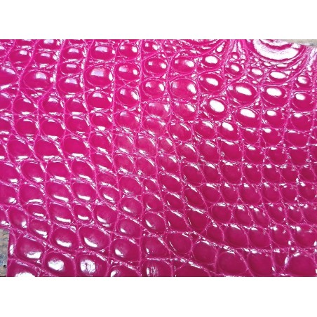 Morceau de cuir de crocodile véritable rose - Cuir en Stock