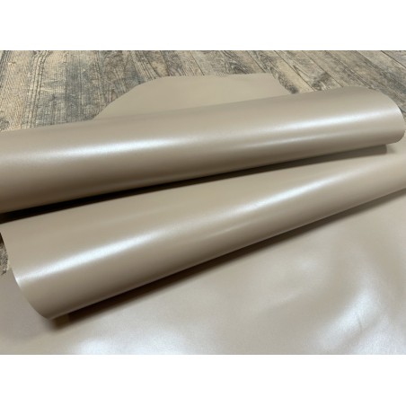 Demi-peau de cuir de veau BOX lisse - tannage ferme - lin - Cuir en Stock
